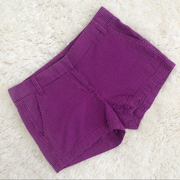 SOLD J. Crew Fushia Striped Seersucker Shorts3Inch - Picture 4 of 7